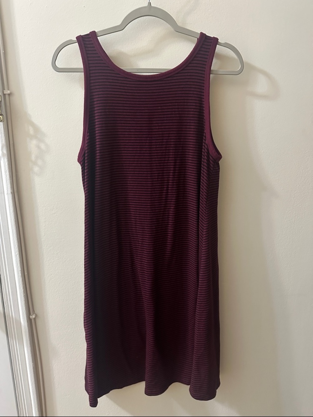 Old Navy Burgundy and Black Striped Tank Dress